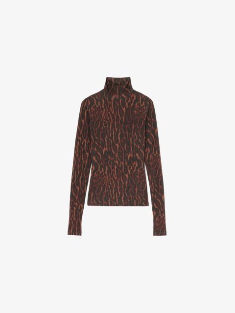 GANNI TURTLENECK IN PRINTED JERSEY