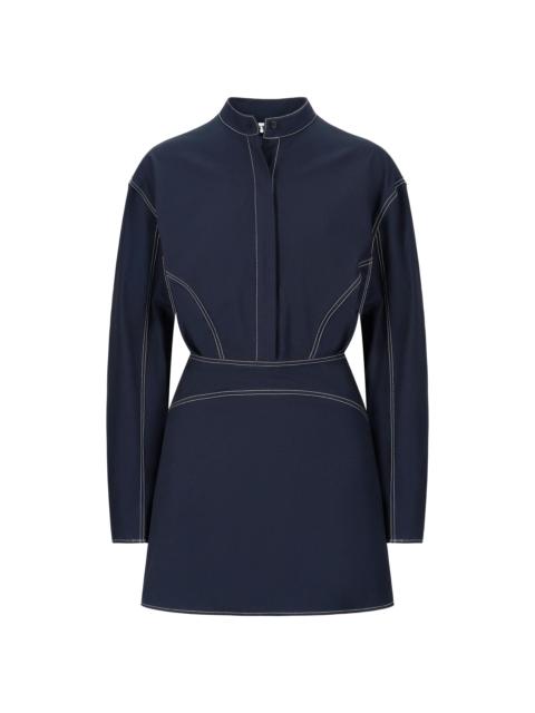 STAUD Women's Kiln Contrast Stitch Shirtdress - Navy