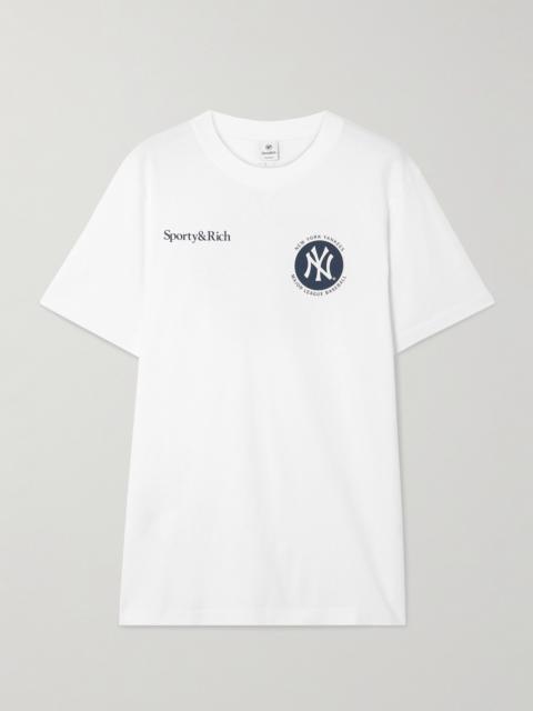 Sporty & Rich + New York Yankees Printed Cotton-jersey T-shirt