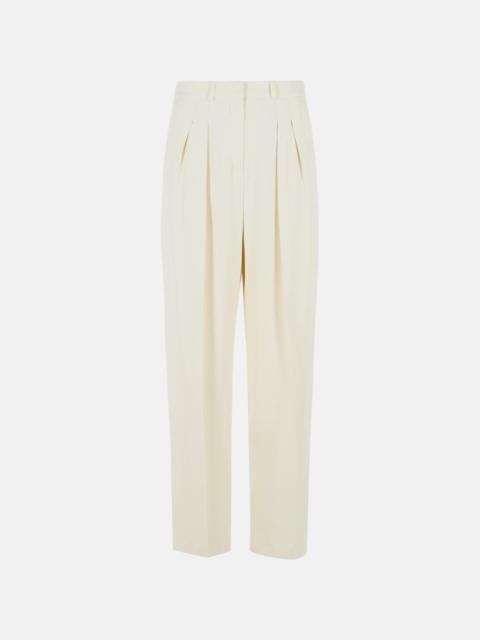 Loulou de Saison ALIO' IVORY WOOL AND VISCOSE PANTS