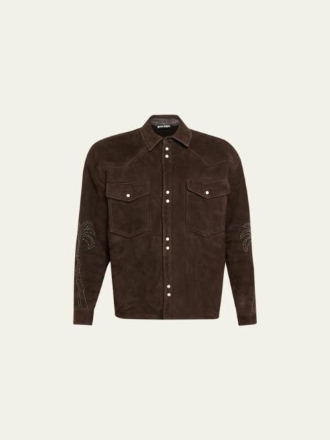 Men's Suede Palm Stud Outline Overshirt