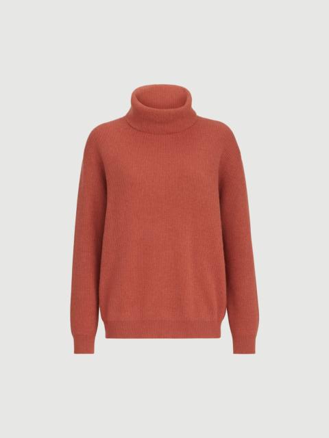 Brunello Cucinelli Cashmere English rib turtleneck sweater with monili