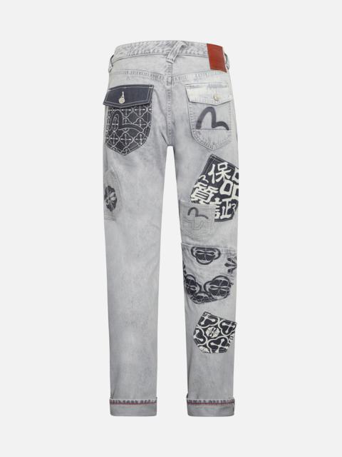 EVISU MULTI-POCKET CARROT FIT DENIM JEANS #2017