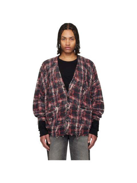 R13 Black & Red Printed Oversized Cardigan