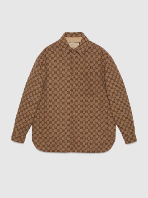 GUCCI GG wool flannel padded overshirt