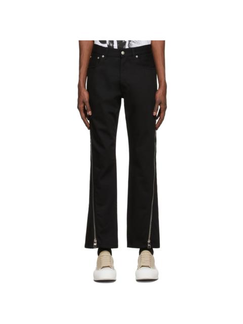 Alexander McQueen Black Zip Denim Jeans
