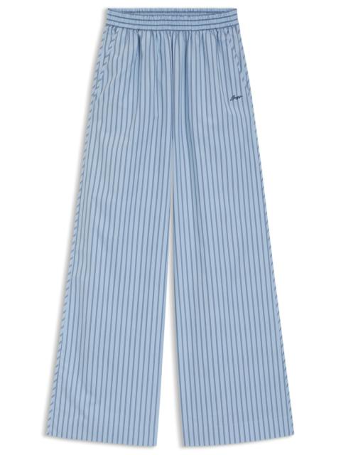 BOSS COTTON-POPLIN TROUSERS WITH VERTICAL STRIPE