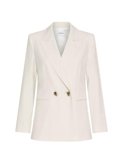 MARELLA Women's Double Breasted Stretch Canvas Blazer - White
