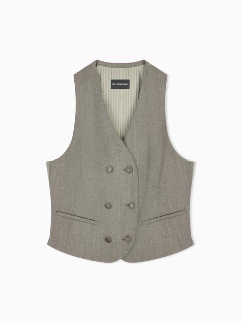 EMPORIO ARMANI DOUBLE-BREASTED VIRGIN WOOL GILET