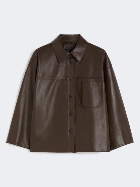 WEEKEND Max Mara Boxy-fit Nappa leather jacket - CHOCOLATE