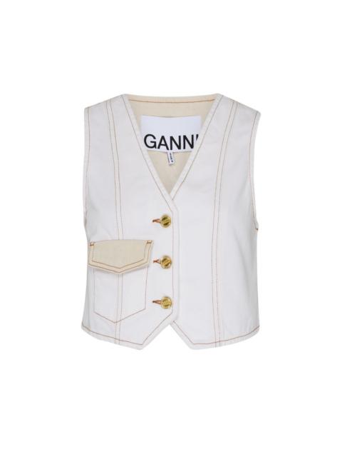 GANNI Ecru Denim Vest