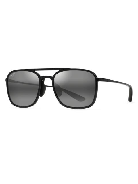 Maui Jim Men's Keokea 55MM Square Sunglasses - Black Grey