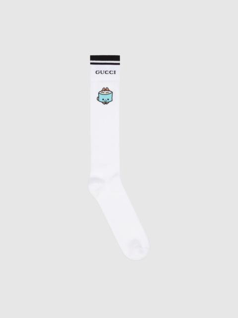 GUCCI Cotton blend socks with animal patch