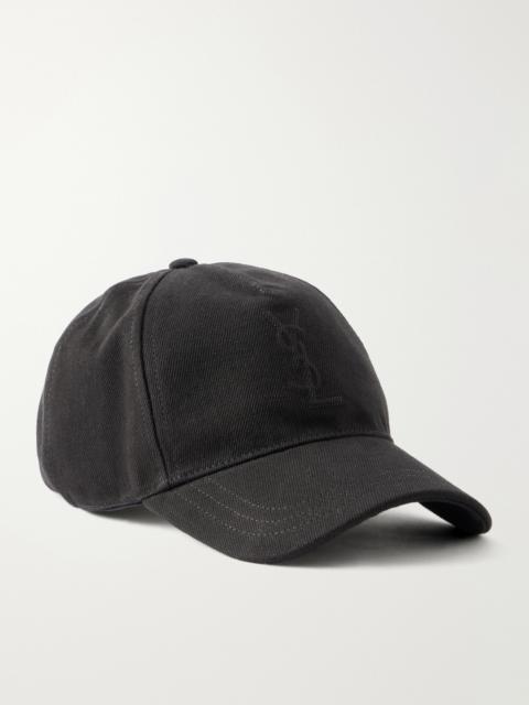 SAINT LAURENT Logo-Debossed Cotton-Twill Baseball Cap