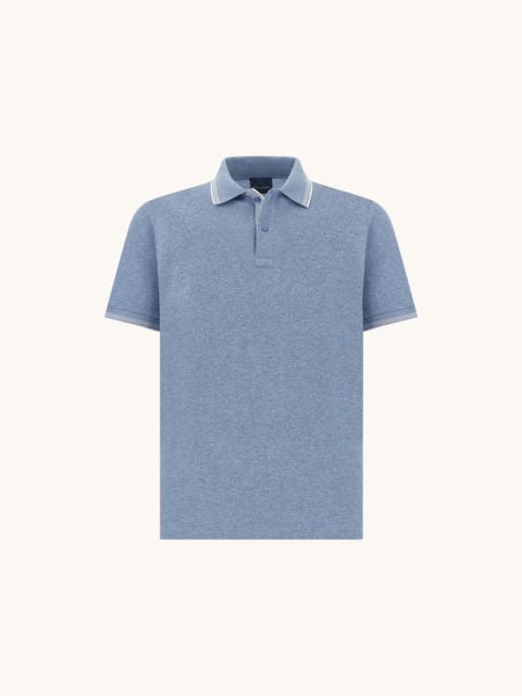 Paul & Shark JASPÉ PIQUÉ COTTON POLO WITH STRIPED TRIMS