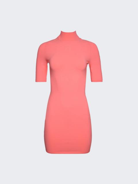 Short Sleeve Mini Dress With Printed High Density Logo Anime Pink
