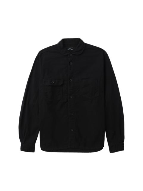 asymmetric-pocket cotton shirt
