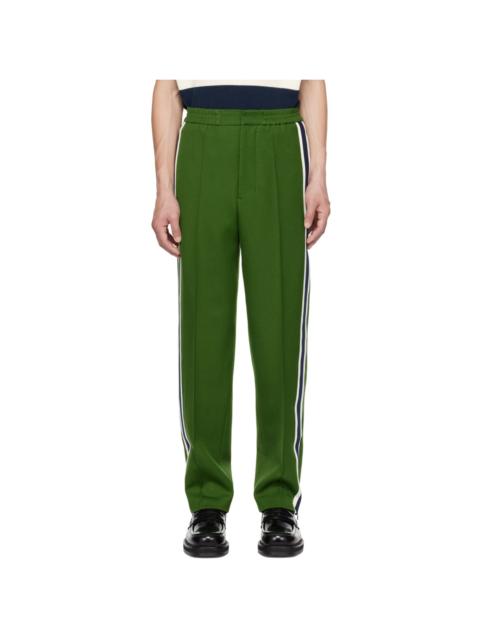 AMI Paris Green Striped Trousers