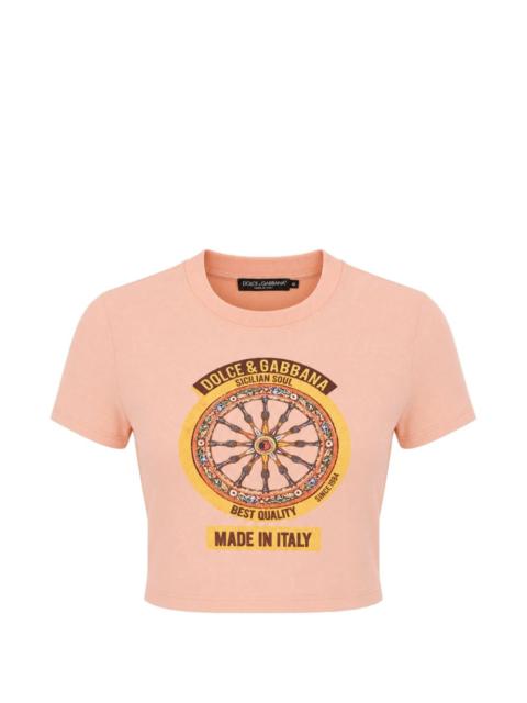 Dolce & Gabbana graphic-print cropped T-shirt