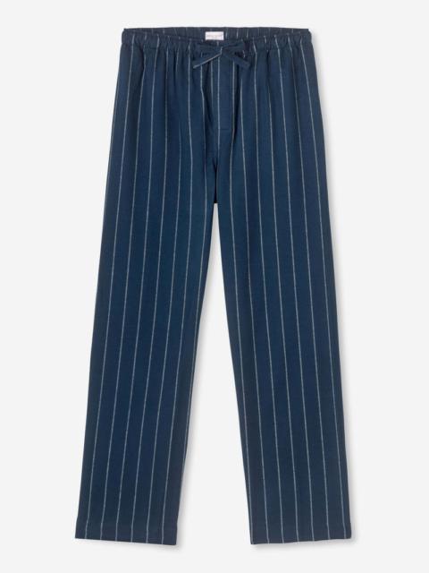 Derek Rose Men's Lounge Trousers Kelburn 21 Brushed Cotton Navy