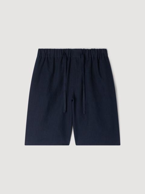 Sandro ELASTIC WAIST LINEN SHORTS