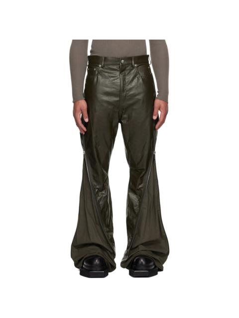 Rick Owens Khaki Concordians Bolan Banana Leather Pants