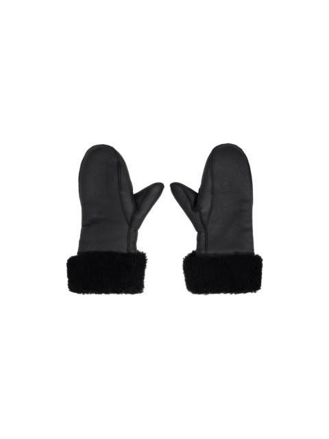 Yves Salomon Black Curly Mittens