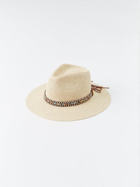 MELISSA ODABASH KATE BEIGE RIBBON HAT