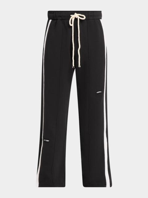 NAHMIAS Repaired Cotton Wide-Leg Track Pants