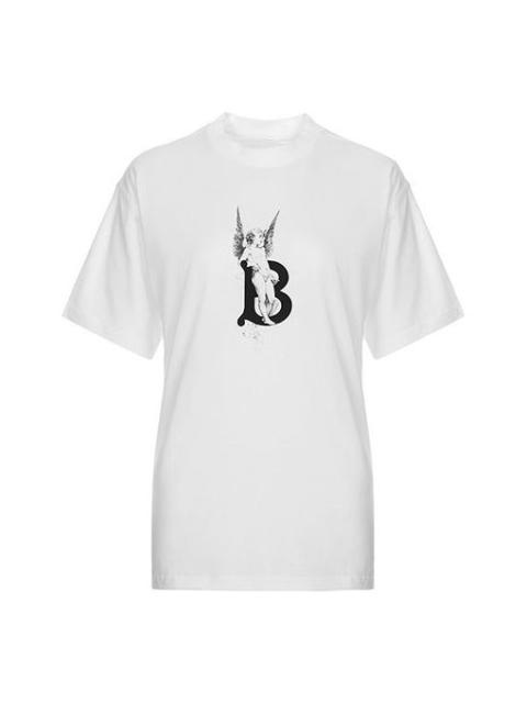 Burberry Burberry Cherub Print Cotton Oversized Printing Short Sleeve White 80246181