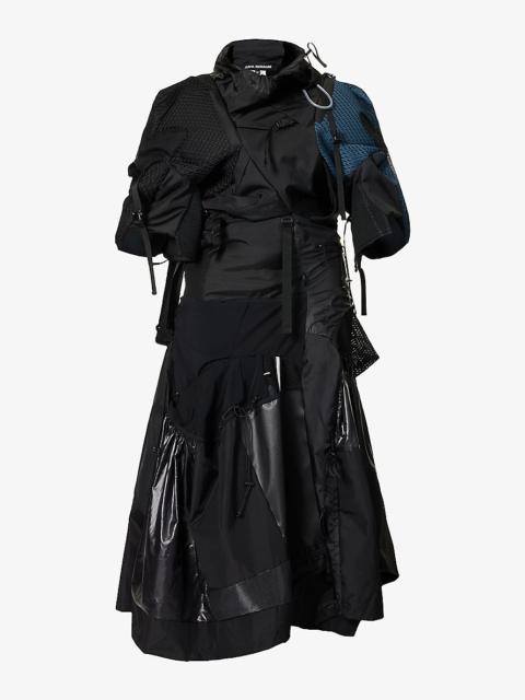 Junya Watanabe Contrast-panel high-neck woven maxi dress