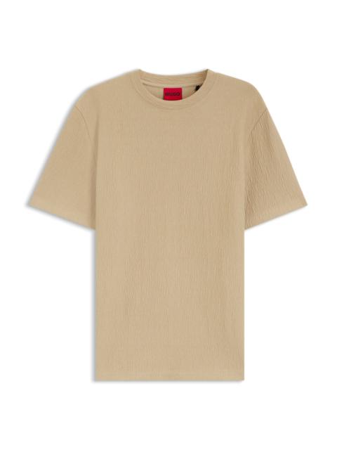 HUGO COTTON-BLEND T-SHIRT WITH CREASED EFFECT