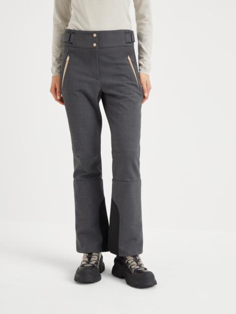 Brunello Cucinelli Tropical luxury wool mountain trousers with monili