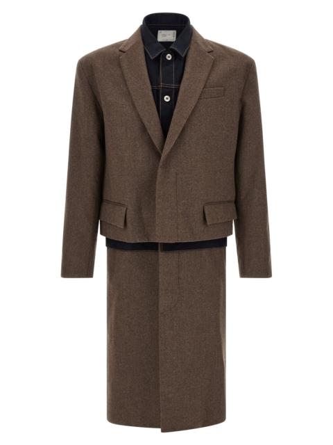 sacai 'Wool Flannel X Denim Coat' Coat