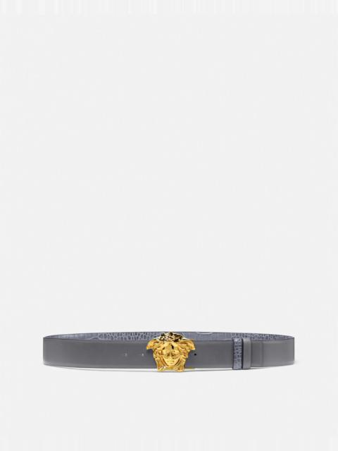 La Medusa Reversible Leather Belt 4 cm