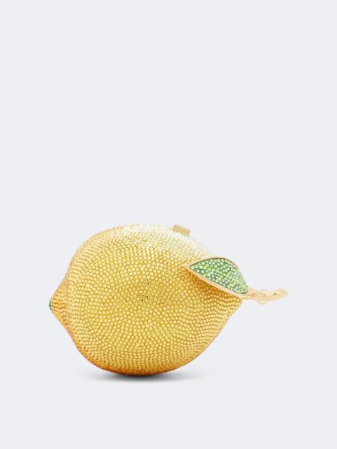 JUDITH LEIBER Citron Lemon embellished clutch