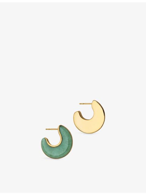 MONICA VINADER Monica Vinader x Kate Young 18ct Yellow Gold Vermeil and Green Aventurine Hoop Earrings