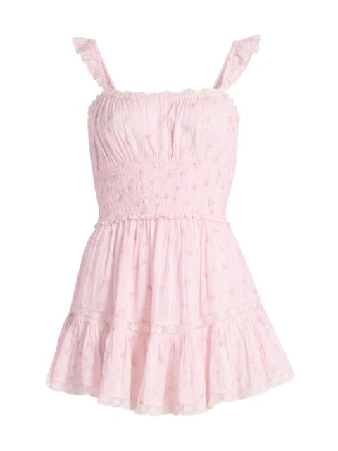 LoveShackFancy Women's Maralina Floral Cotton Minidress - Sweet Nectar