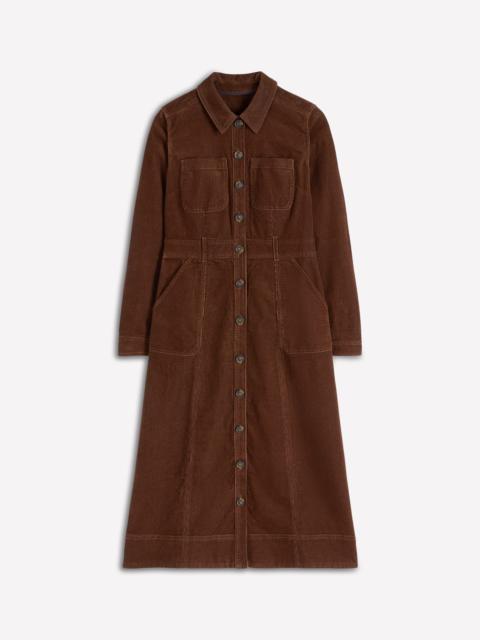 BODEN Amanda Cord Midi Dress-Raw Umber