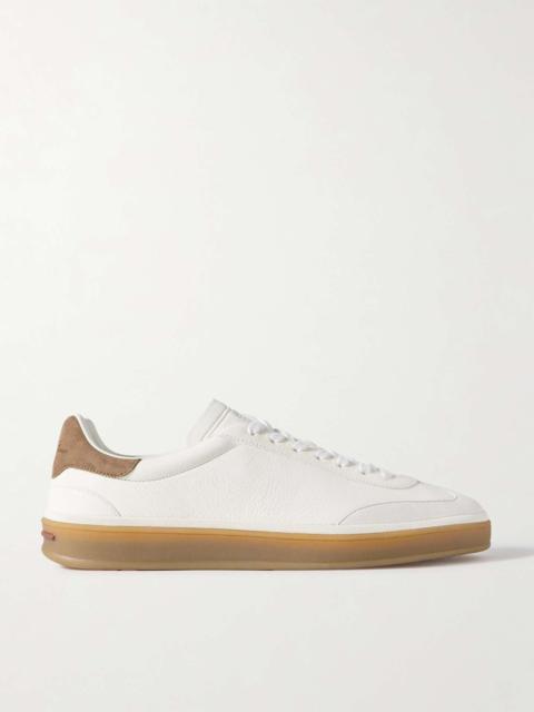 Tennis Walk suede-trimmed leather sneakers