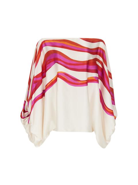 SILVIA TCHERASSI Bellagio Asymmetric Silk Blouse print