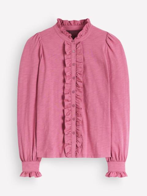 BODEN Mega Frill Blouse-Pink Heather