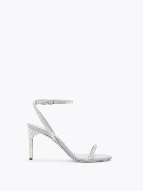 RENE CAOVILLA ELLABRITA SILVER SANDAL 80