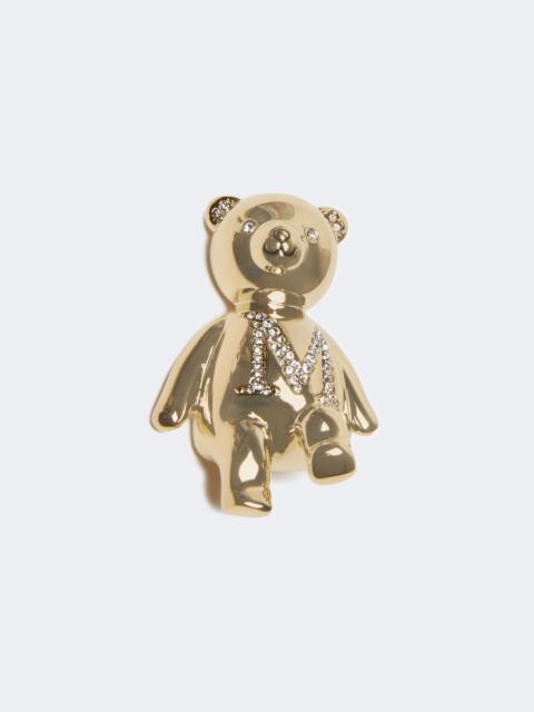 Max Mara Metal teddy bear brooch - WHITE