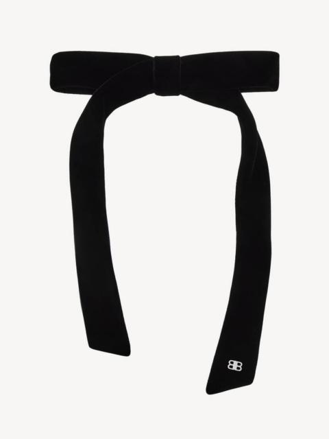 BALENCIAGA Women's Holli Thin Hair Bow in Black/shiny Silver