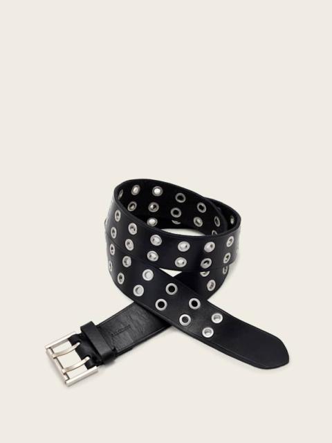 ALLSAINTS NYLA DOUBLE EYELET LEATHER BELT