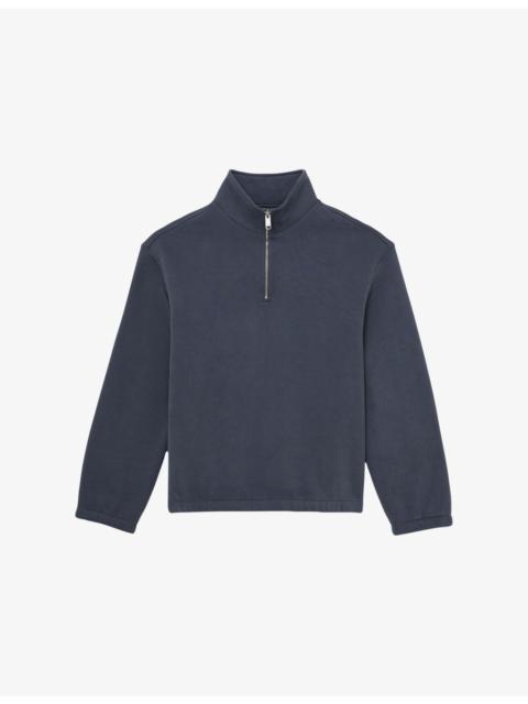 REISS Quinn Half-Zip Cotton-Blend Sweatshirt