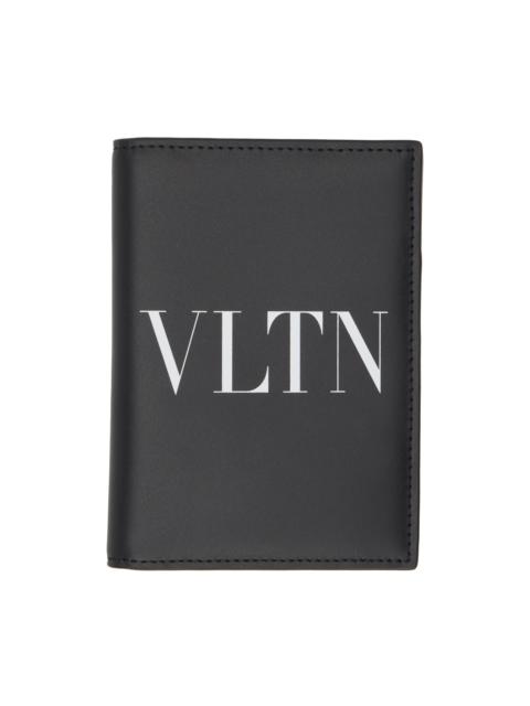 Valentino Black VLTN Passport Holder