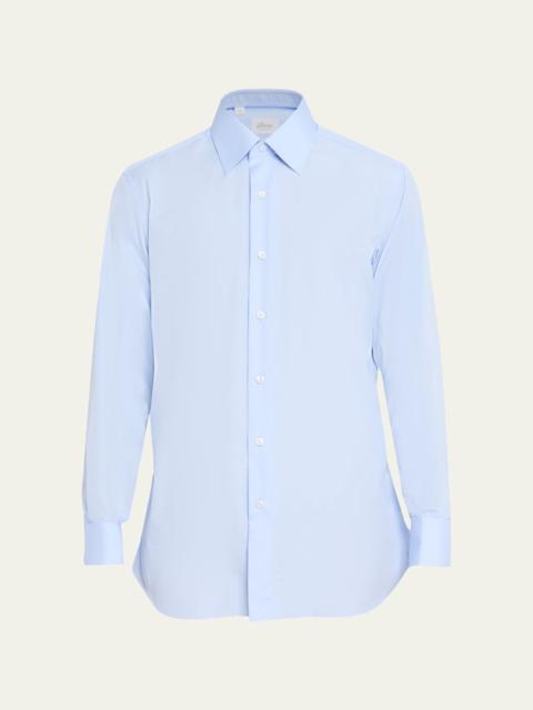 Brioni Men's Solid Cotton French-Cuff Sport Shirt