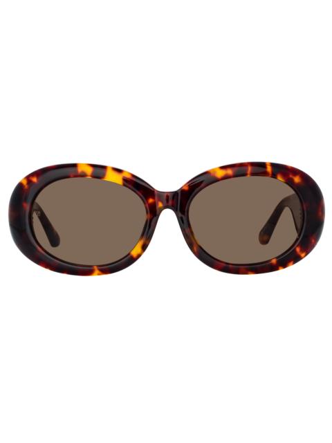 LINA OVAL SUNGLASSES IN TORTOISESHELL